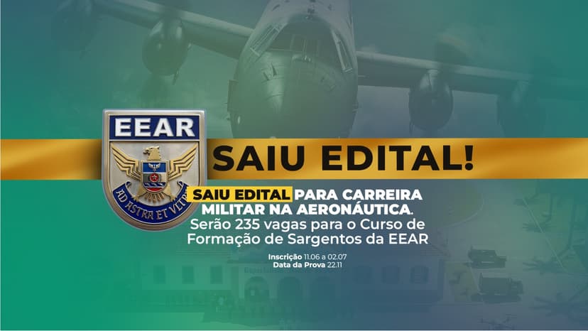 Aeronáutica publica edital com 235 vagas para a EEAR
